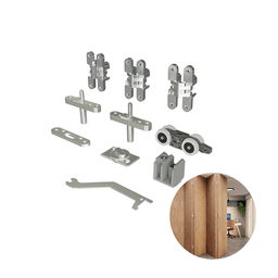 Kit Sistema Articolato Sanfonado Pivô 2 Folhas Com Dobradiça Invisível Rometal