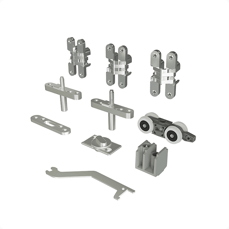 Kit Sistema Articolato Sanfonado Pivô 2 Folhas Com Dobradiça Invisível Rometal