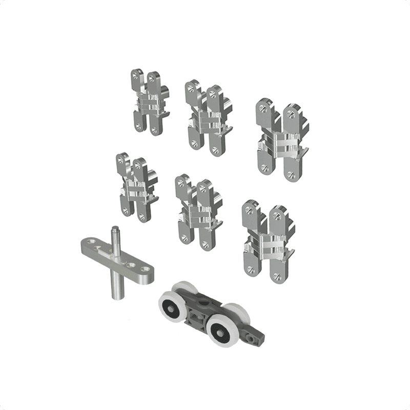 Kit Sistema Articolato Sanfonado Mais 2 Folhas Com Dobradiça Invisível Rometal