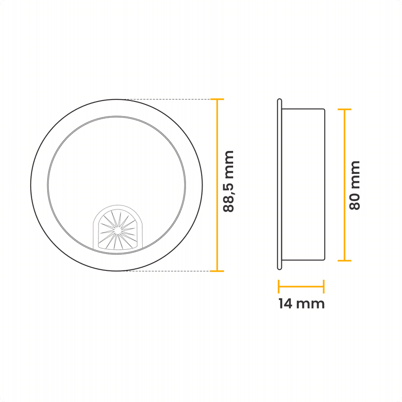 Passa Fio Redondo Cromado de Zamac 80 Mm X 12 Mm