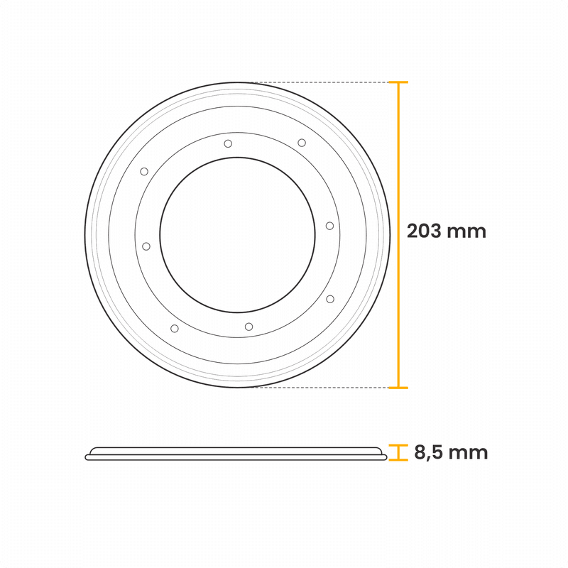 Rodízio Prato Giratório Redondo Em Aço Zincado 203 Mm Mk