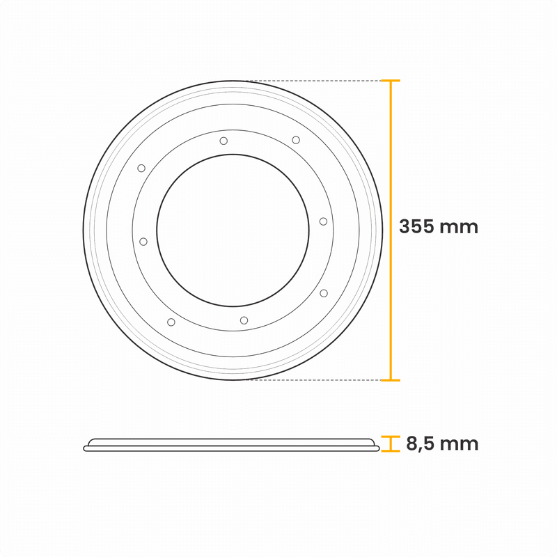 Rodízio Prato Giratório Redondo Em Aço Zincado 355 Mm Mk