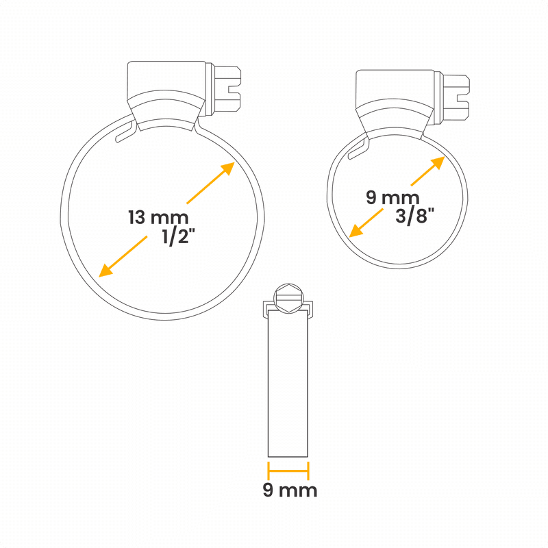 Abraçadeira Rosca Sem Fim (9 A 13 Mm) Largura 9 Mm