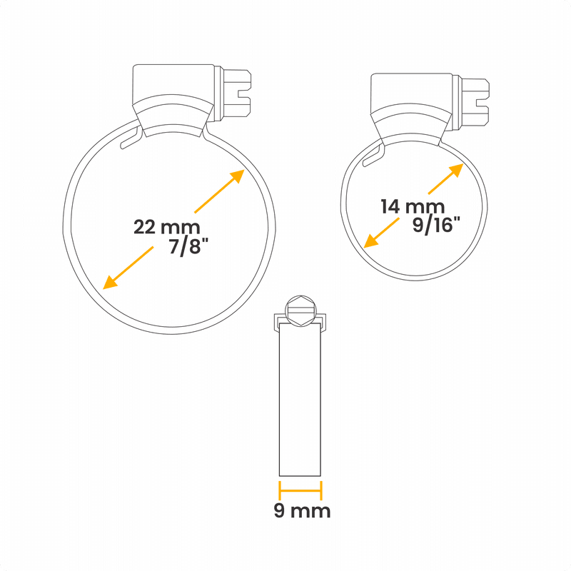 Abraçadeira Rosca Sem Fim (14 A 22 Mm) Largura 9 Mm