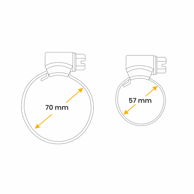 Abraçadeira Rosca Sem Fim (57 A 70 Mm) Largura 14 Mm