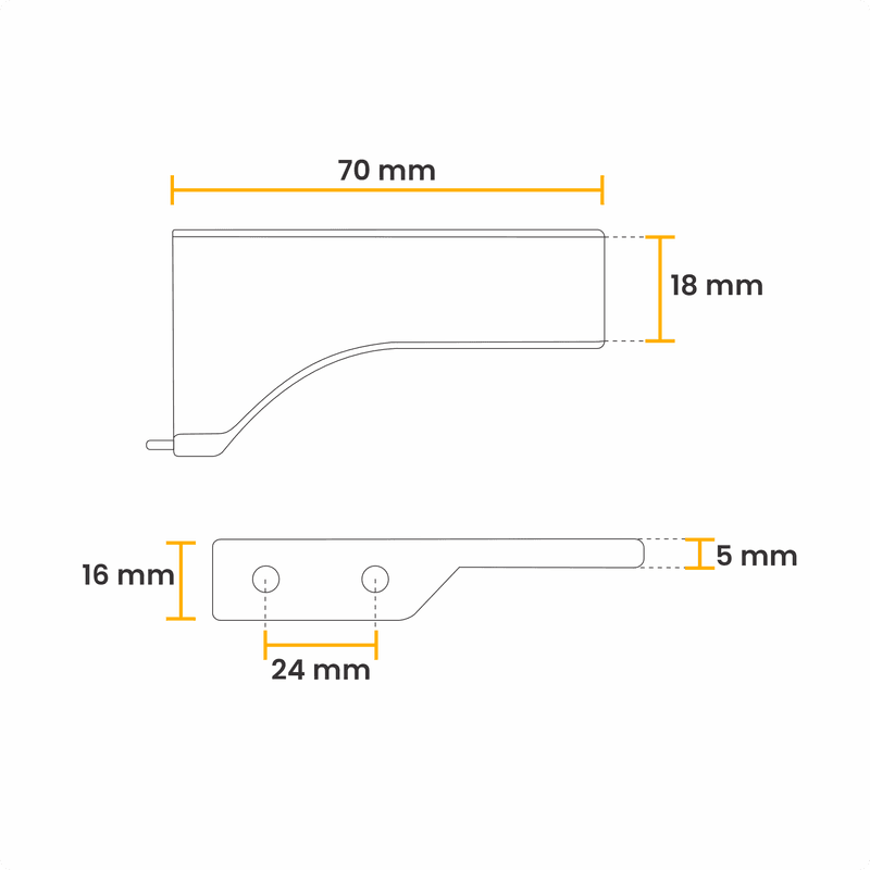 Ponteira Para Puxador Facetato Bronze de 18 Mm 0307 Dmt