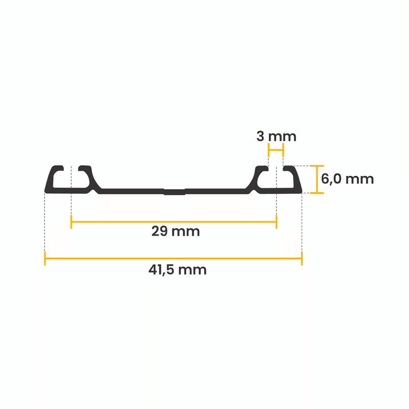 Trilho Inferior Em Champanhe 1001 de 15 Mm Para Porta de Correr Rm022 Rometal