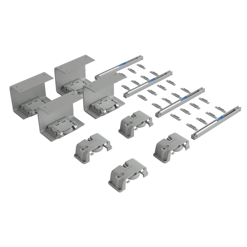 Kit Sistema Para Painel Línea Top Leve 10 A 20kg Para 2 Portas Rometal