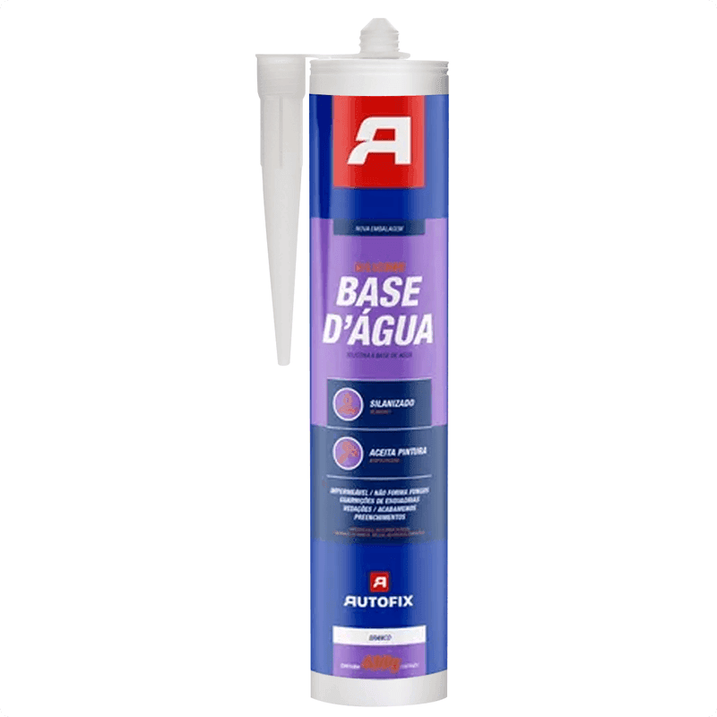 Silicone A Base D'água Na Cor Branco de 400g Autofix