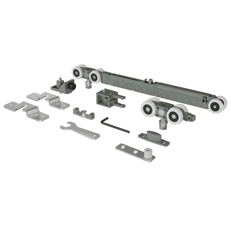 Kit Sistema Ro82 Standard de 40 A 80 Kg Médio Para Porta Correr Rometal