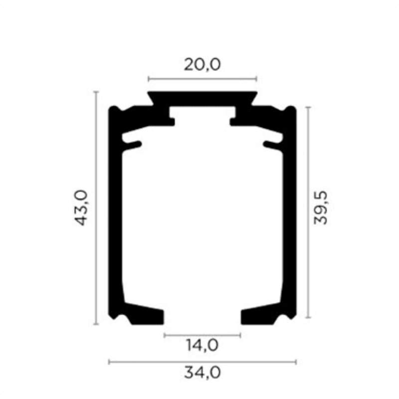 Trilho Superior Em Anodizado Para Porta Correr Rm003 Rometal