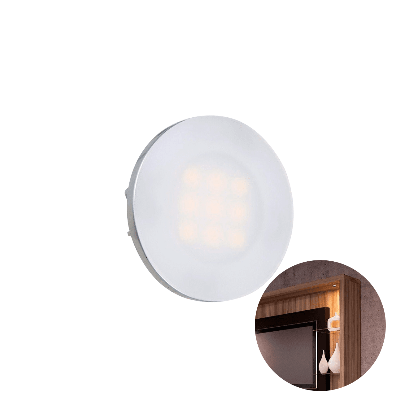 Luminária Point Pontual Circular de Acrílico 3000k Branco Quente Com 9 Super Leds Bivolt Nuze