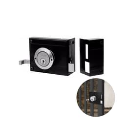 Fechadura Em Inox Na Cor Preto Fosco de Sobrepor Para Portões E Portas Externas 701/10 Stam