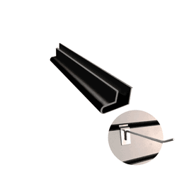 Perfil Pvc Slatwall Preto Para Painel Mdf Canaletado - 2,75 Metros