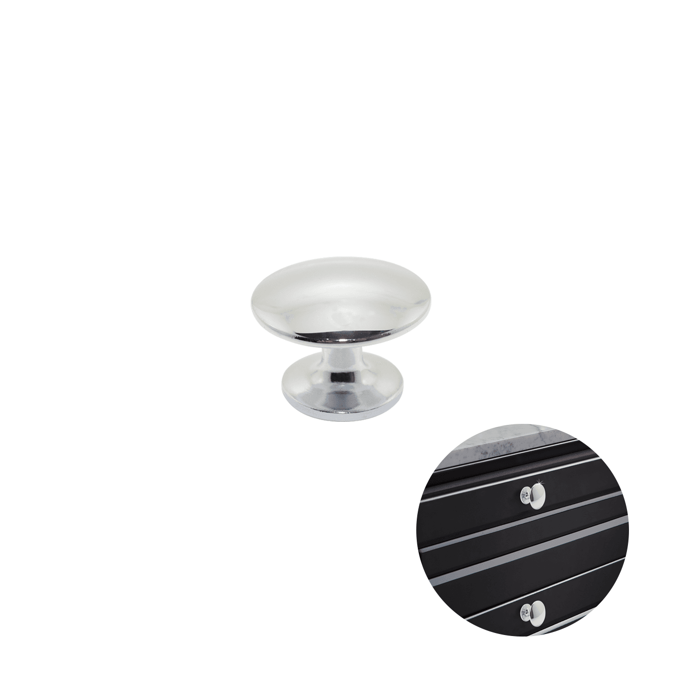 Puxador Ponto Redondo Il 808 25 Mm Cromado Para Porta