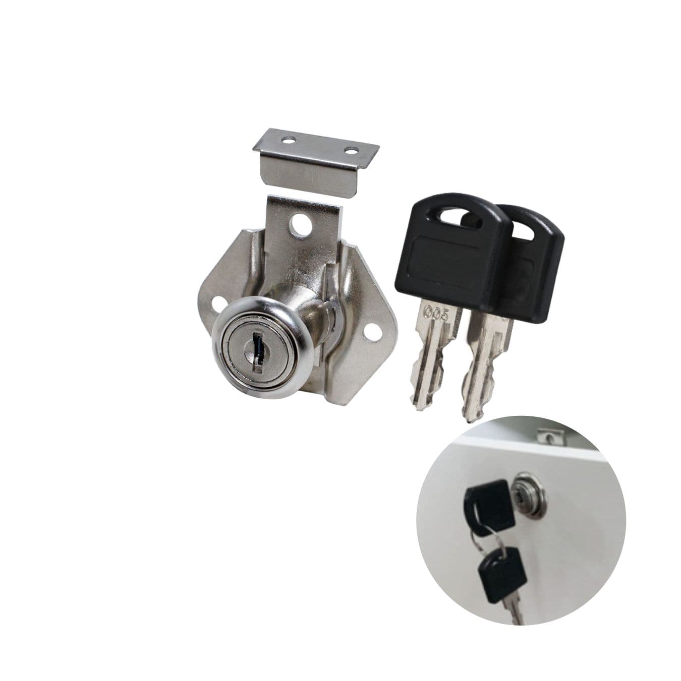 Fechadura Para Gavetas E Portas Tambor 17 X 31mm Chave Fixa