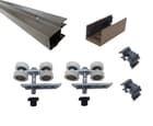 Kit Porta Correr Residencial Trilho Marrom Externo 2mt