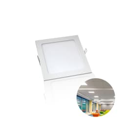 Painel Plafon de Led de 12w Luminária Quadrado de Embutir 6000k Branco Frio de 16,5 X 16,5 Cm Cristais de Luz