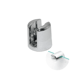 Suporte Para Vidro 6 Mm Boca de Jacaré Cromado Redondo