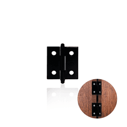 Dobradiça Comum Em Preto 1.1/2" Pol Com Pino Bola União Mundial