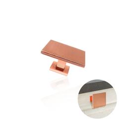 Puxador Ponto Quadrado Em Cobre Escovado 45 X 45 Mm