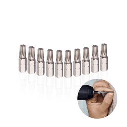 Jogo Ponta Bits Chave Torx T30 de 25 Mm Com 10 Peças Antiderrapante