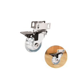 Rodízio Transparente 50 Mm Com Freio Chapa U 16 Mm Cromado