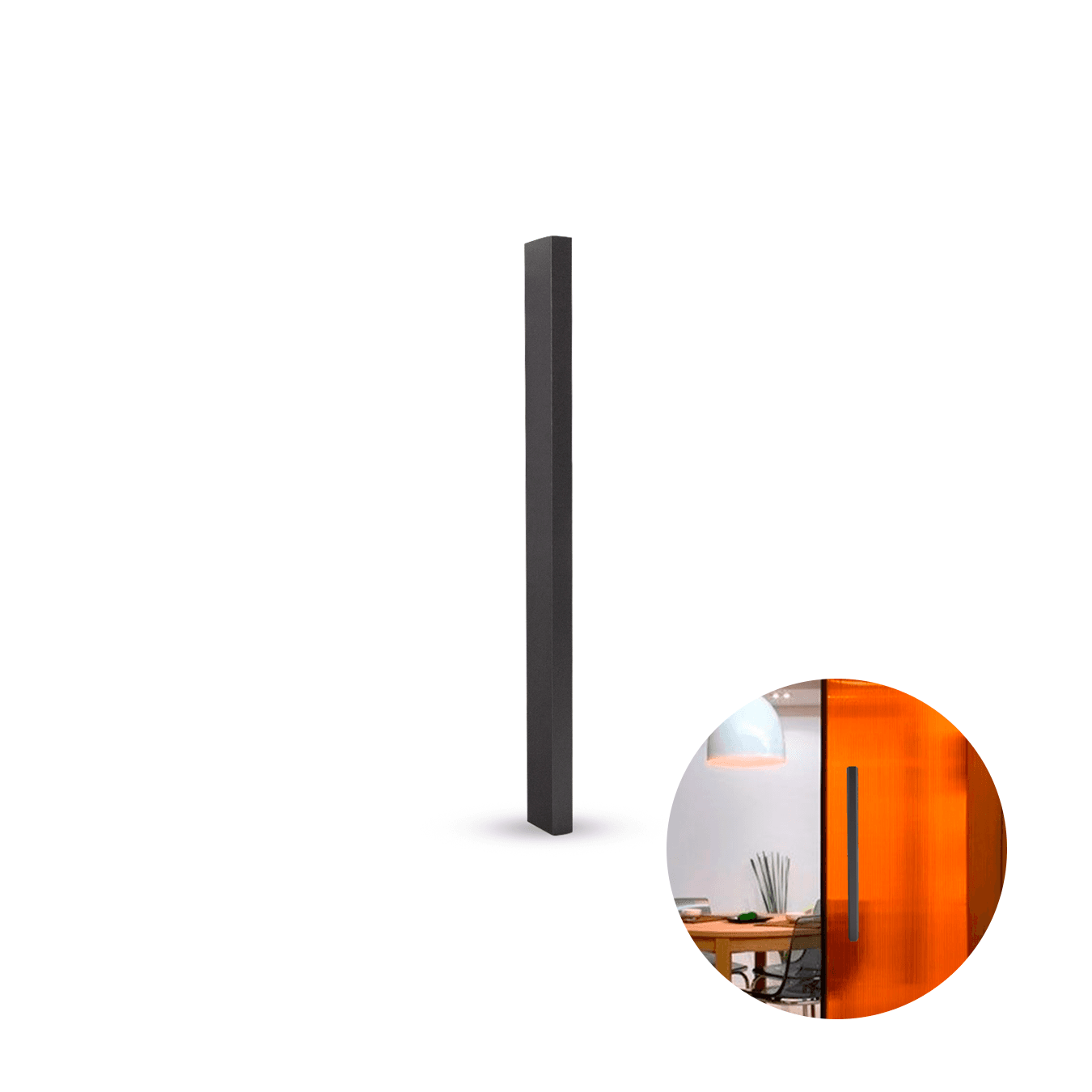 Puxador Slim de 15cm Em Titânio Fosco Para Porta de Vidro Rometal