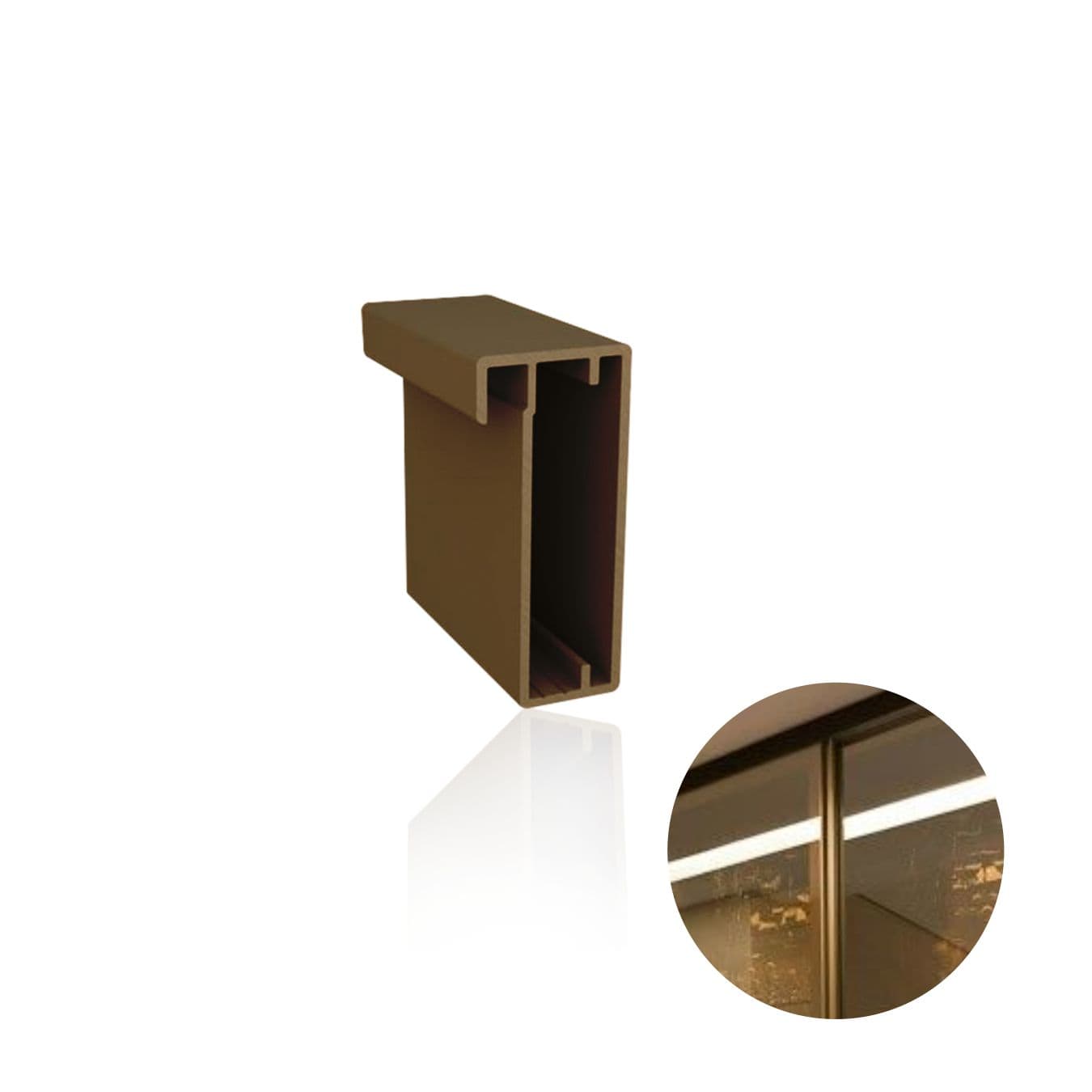 Perfil Montante Champanhe 1001 Para Vidro Rm059 Rometal