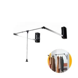 Cabideiro Extensível Cromado Para Roupeiro Com 85 A 115 Cm de Largura