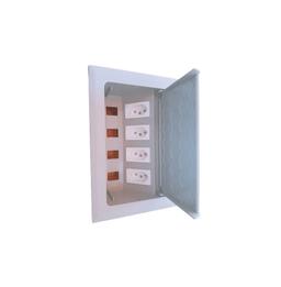 Tomada Caixa Para Embutir Em Mesa de Escritorio 4nbr Cinza