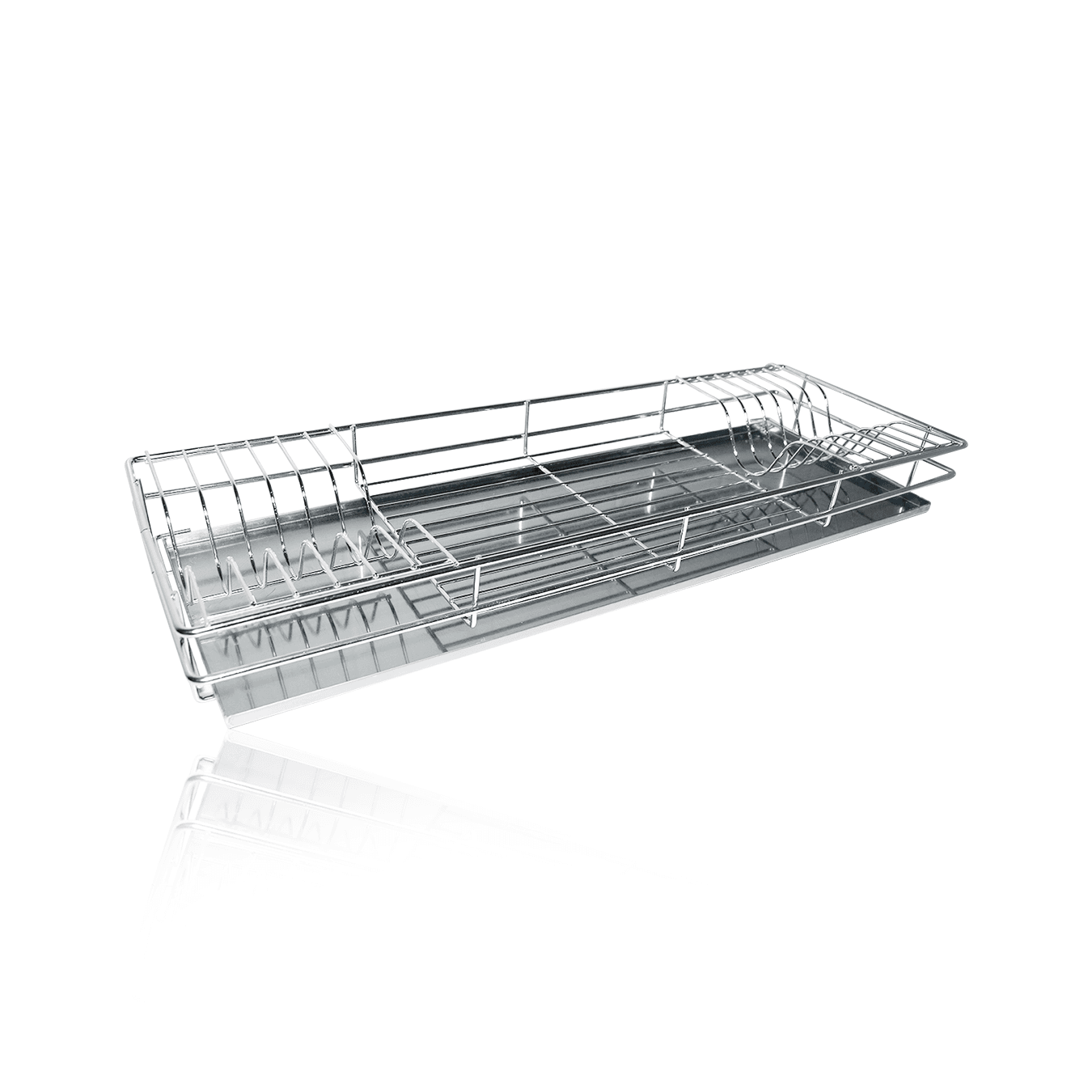 Escorredor de Pratos Fixo Com Bandeja Para Embutir 77 Cm Cromado