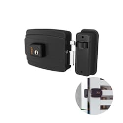Fechadura Elétrica Em Preto Fosco Com Cilindro de 40 Mm E Abertura Para Dentro Stam