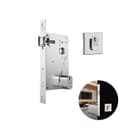Fechadura Rolete Cromada Quadrada Para Porta Residencial Pivotante Externa de 30 A 40 Mm 1601 Stam
