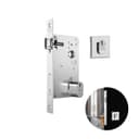 Fechadura Rolete Cromada Quadrada Para Porta Residencial Pivotante Externa de 40 A 60 Mm 1601 Stam