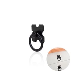 Puxador Colonial Argola 37 Mm Preto Fosco Para Portas E Gavetas