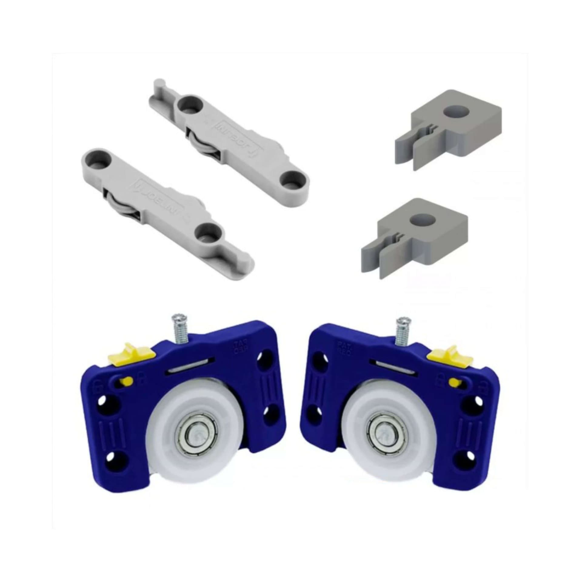 Kit Porta Correr Jp 360 Para Armários Roldana 40mm Com Rolamento