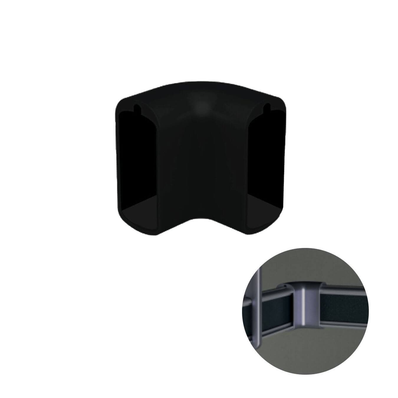 Suporte Conexão 90° Preto Para Cabideiro Vesto Rm282 Rometal