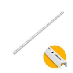 Trilho Cremalheira Simples Branco de 50 Cm Em Aço Para Prateleiras