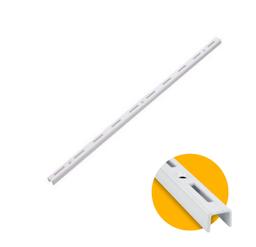 Trilho Cremalheira Simples Branco de 50 Cm Em Aço Para Prateleiras