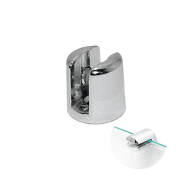 Suporte Para Vidro 8 Mm Boca de Jacaré Cromado Redondo
