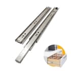 Corrediça Trilho Telescópico Inox Steel 400 Mm Hd