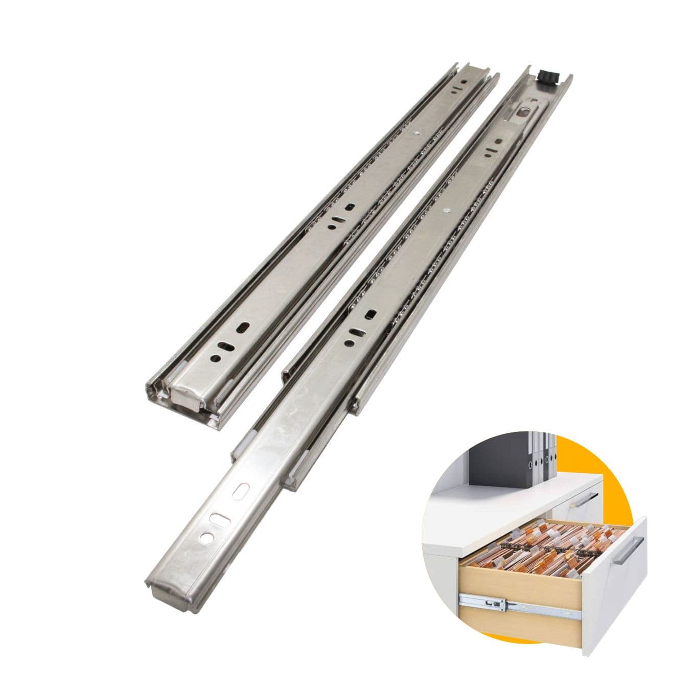 Corrediça Trilho Telescópico Inox Steel 400 Mm Hd
