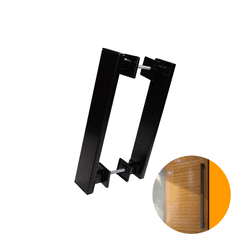 Puxador Genebra Duplo Preto Acetinado 40 Cm P/ Porta Residencial