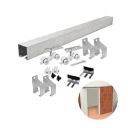 Kit Para Porta de Correr Evolution 35 X 35 Mm Natural 4r Com Trilho de 2 Metros Rodinato