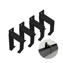 Suporte Para Trilho de Porta de Correr 35 X 35 Mm Preto 4 Peças