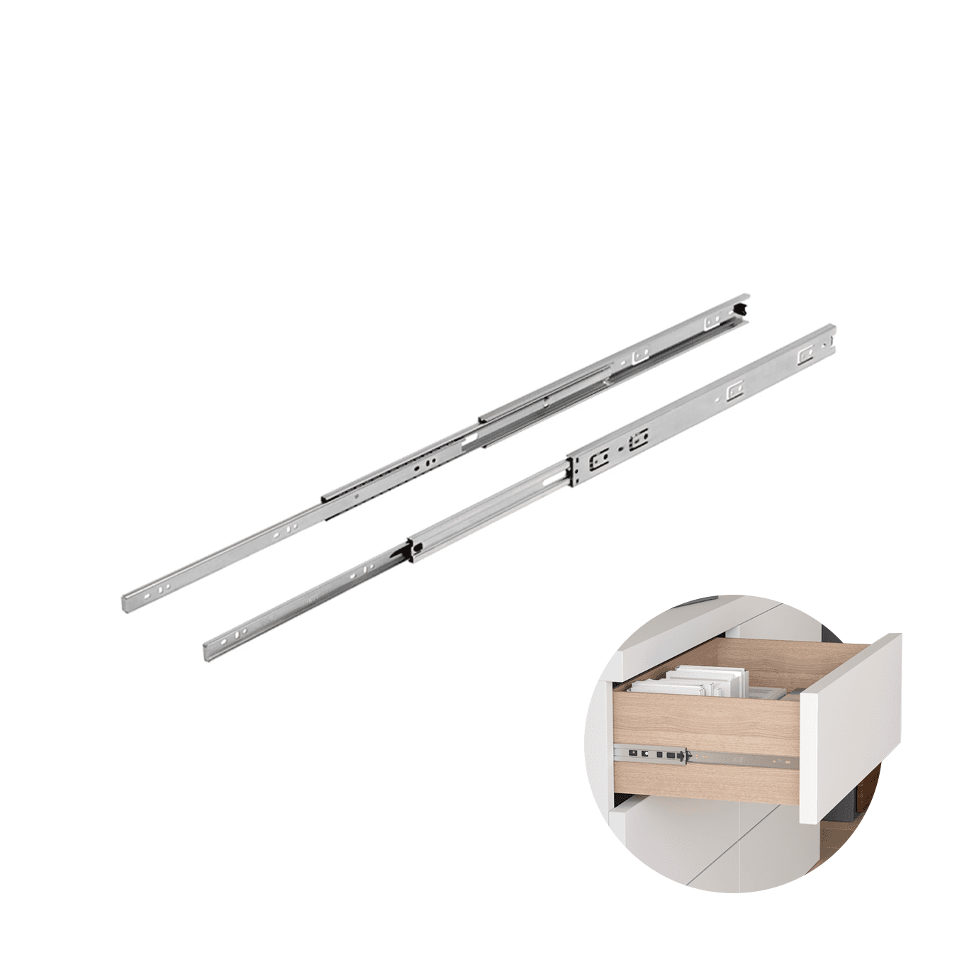 Corrediça Trilho Telescópica de 45 Cm H45 Steel 40kg Mk