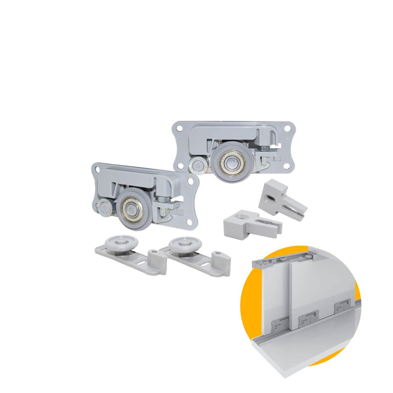 Kit Sistema Para Porta de Correr de Armários E Móveis Ro46 Rometal