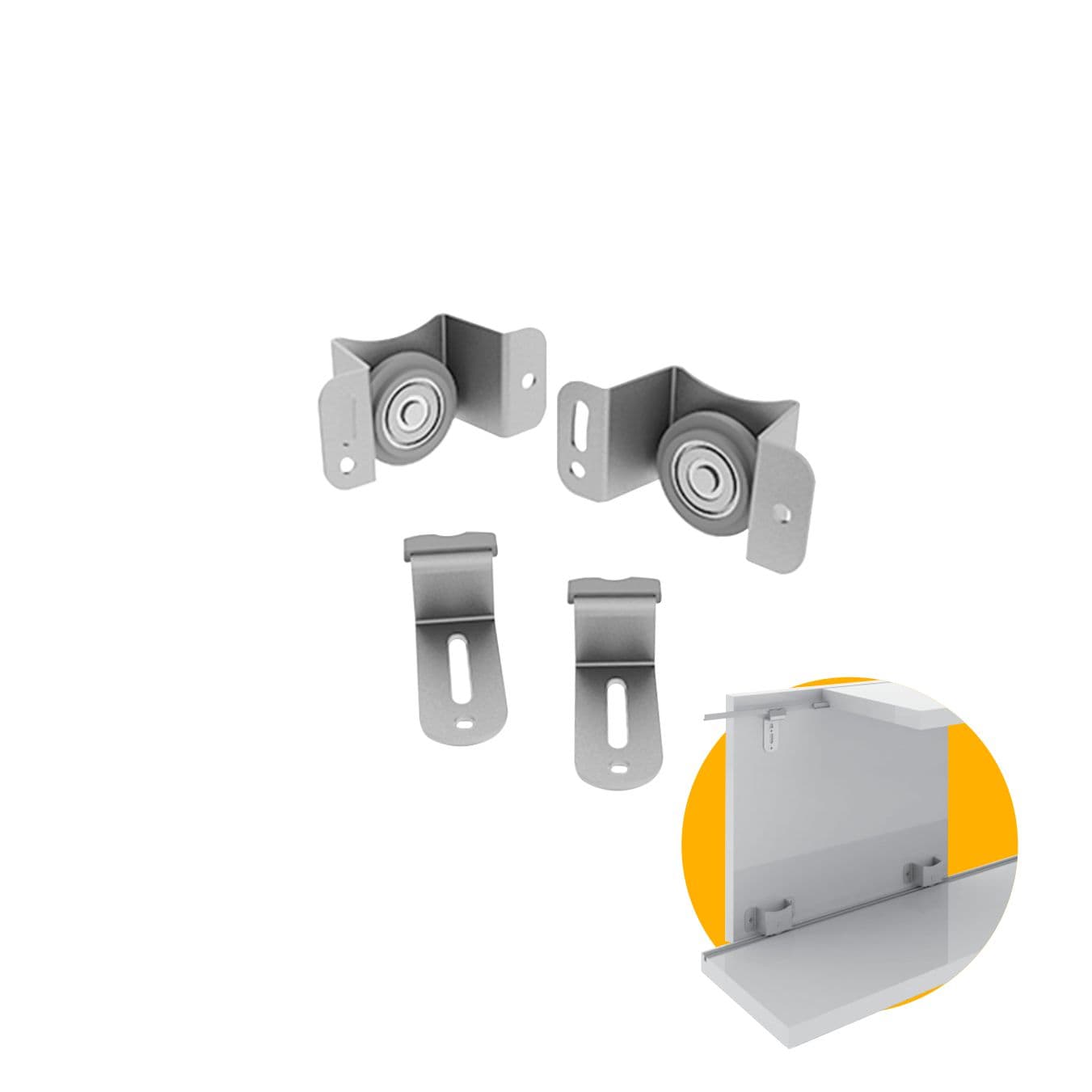 Kit Sistema Com Freio Para Porta de Correr Flutuante de Armários E Móveis Ro29 Rometal