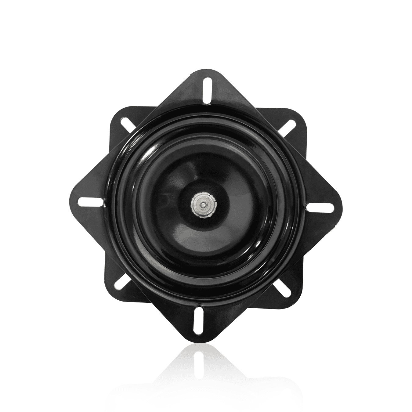 Rodízio Prato Giratório Reforçado Flange | Em Preto 167,5 X 167,5 Mm Bigfer